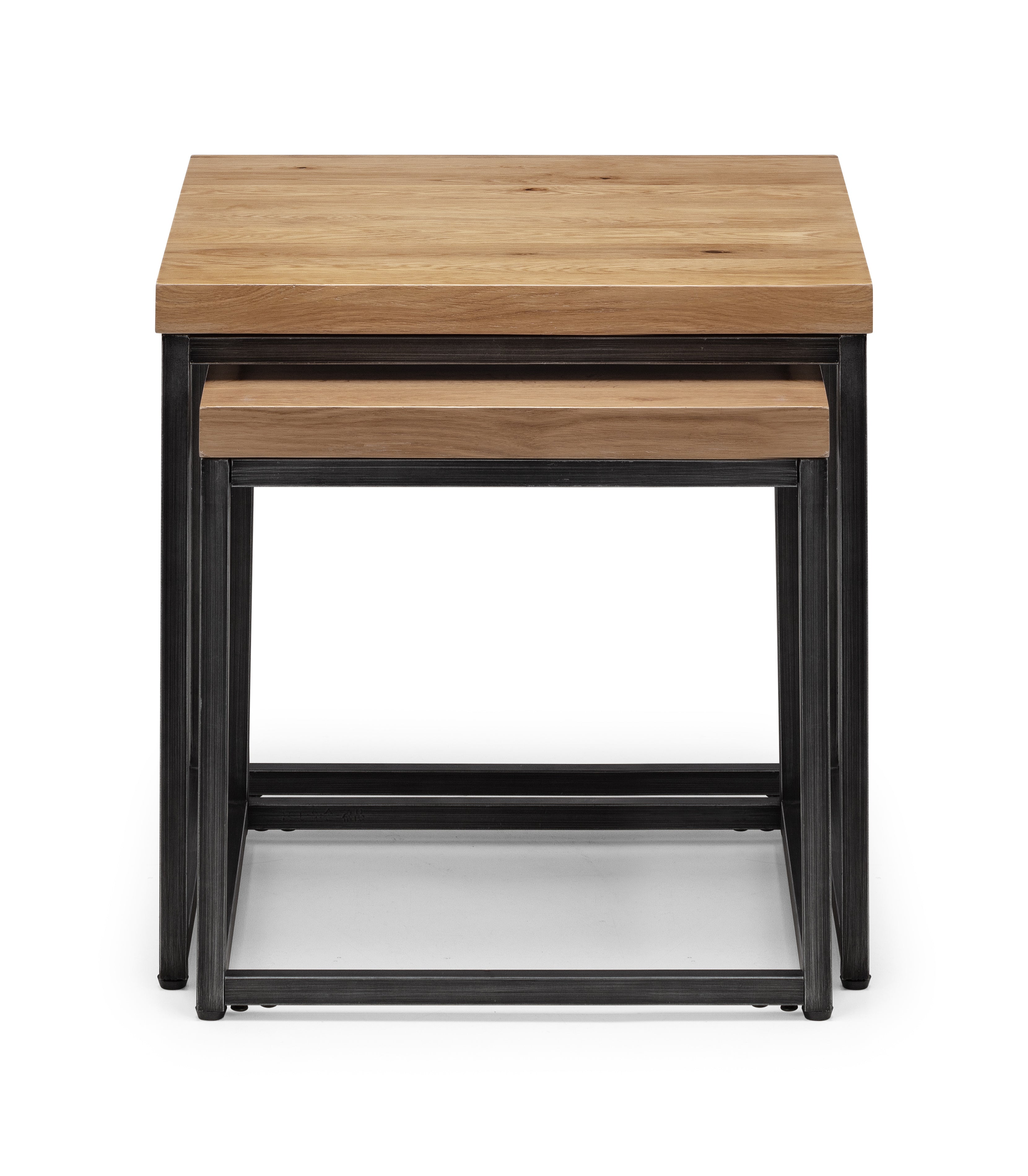 Alberta Natural Oak Wood Nesting Side Tables